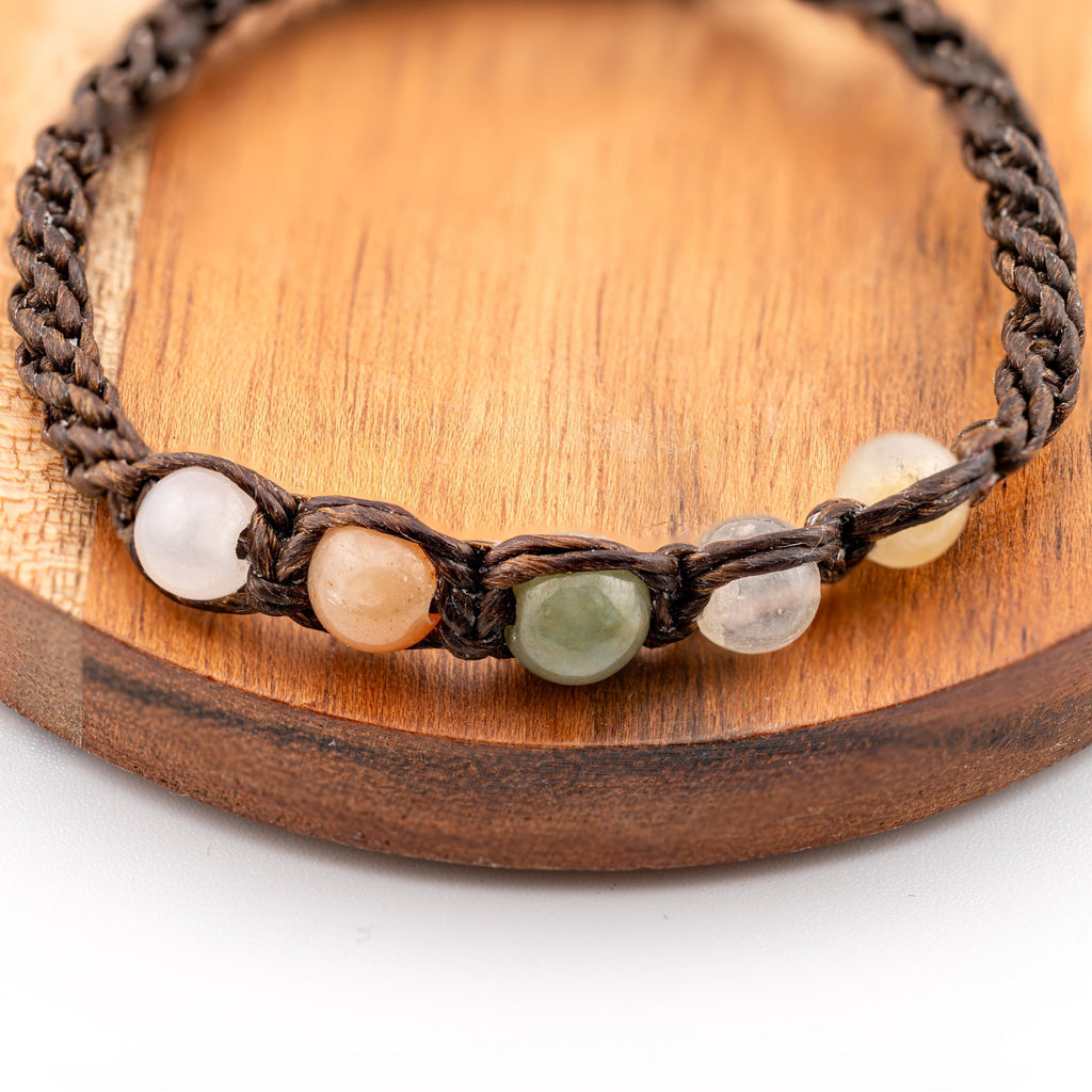 Handmade Jade Cord Bracelet | Thai Artisan Jewelry, Temple Blessed, Adjustable Unisex Design