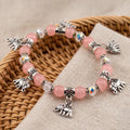 Pink Elephant Bracelet for Women, Thai Glass Beads, Monk Blessed Jewelry | Artisan Tender