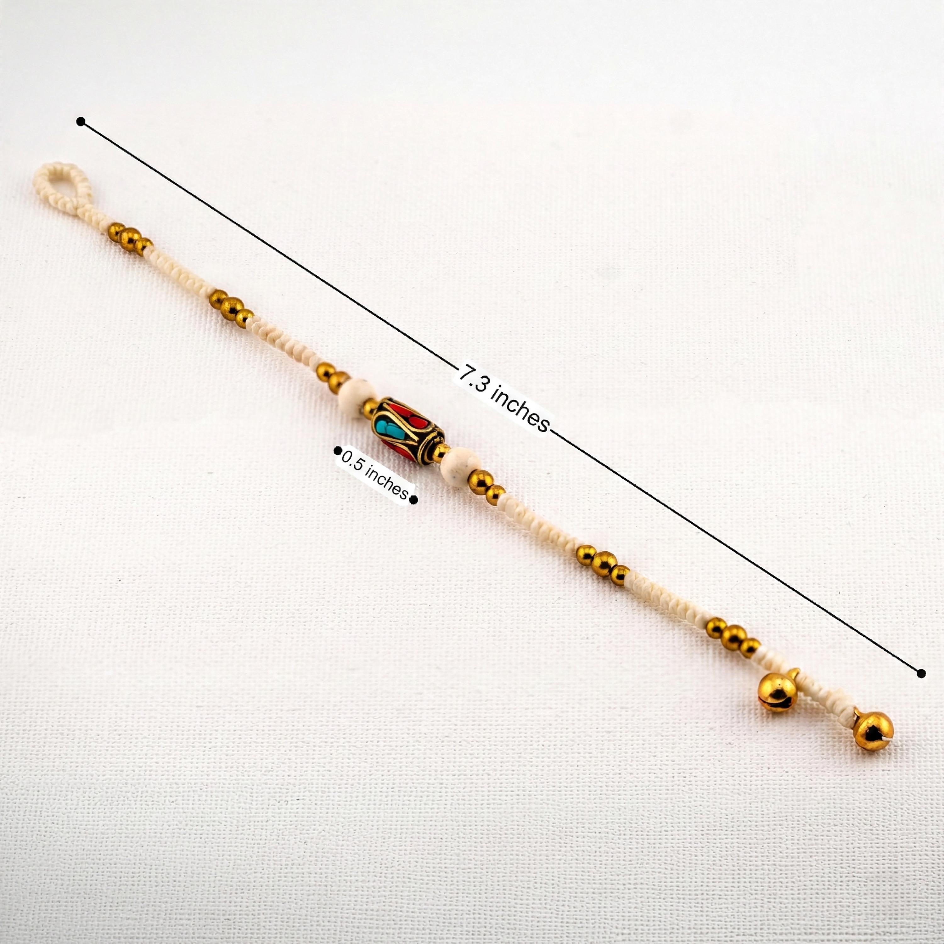 Cream Stone Inlay Bracelet for Women, Adjustable Thai Jewelry, Monk Blessed | Artisan Wayfinder