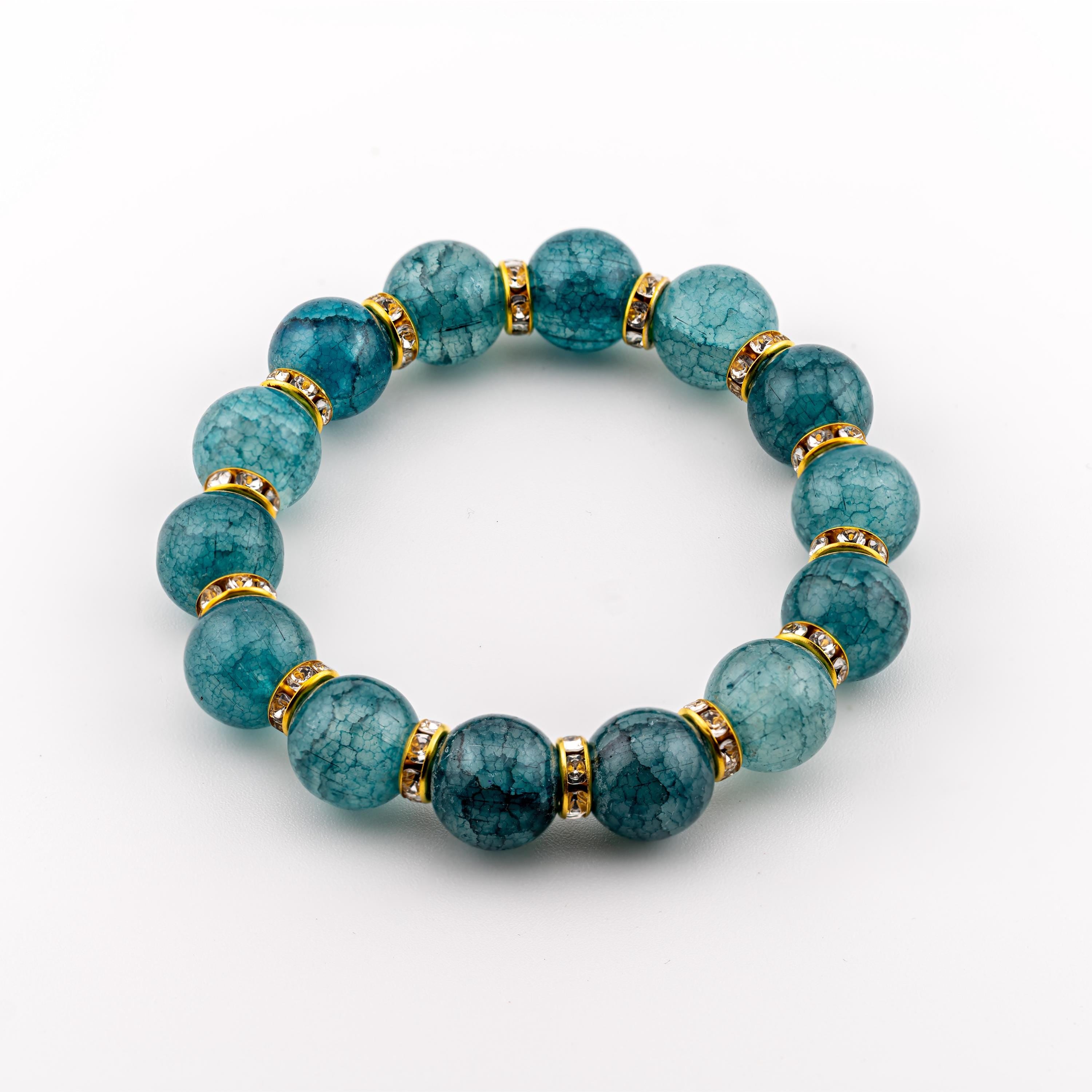 Teal Green Stone Bracelet for Women, Thai Handmade, Monk Blessed | Artisan Tranquil