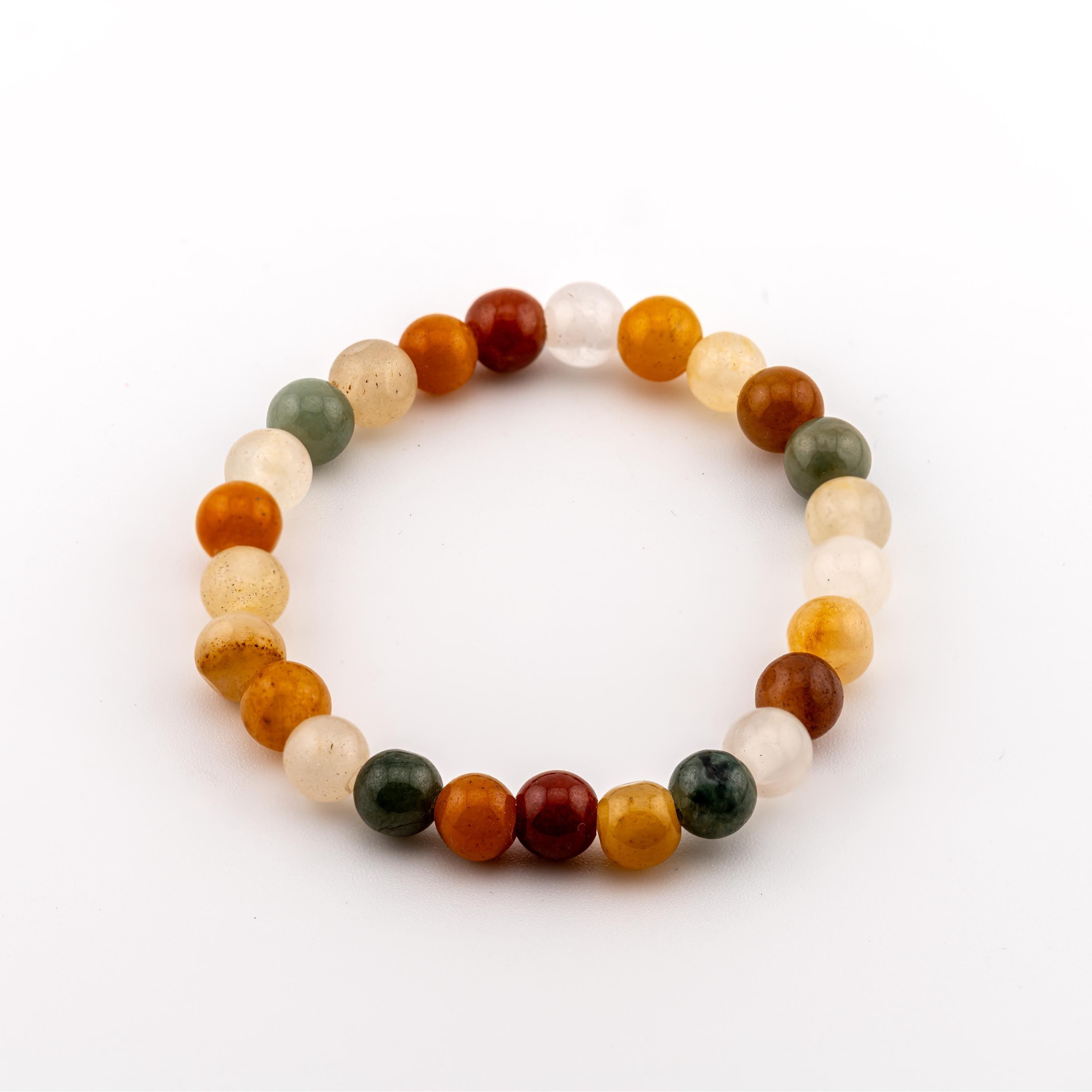 Multicolor Jade Bracelet for Women, Thai Handmade, Monk Blessed | Artisan Terra
