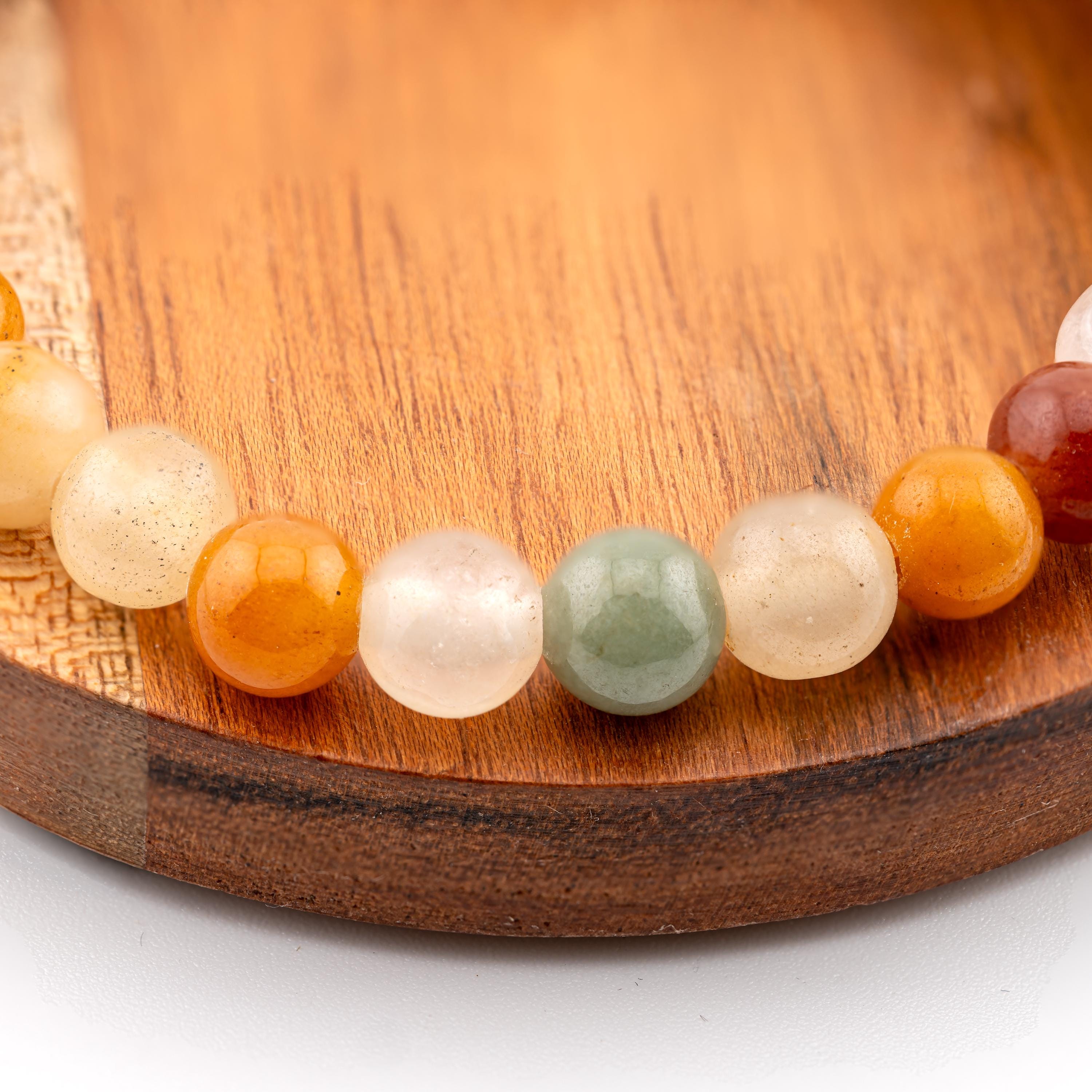 Multicolor Jade Bracelet for Women, Thai Handmade, Monk Blessed | Artisan Terra