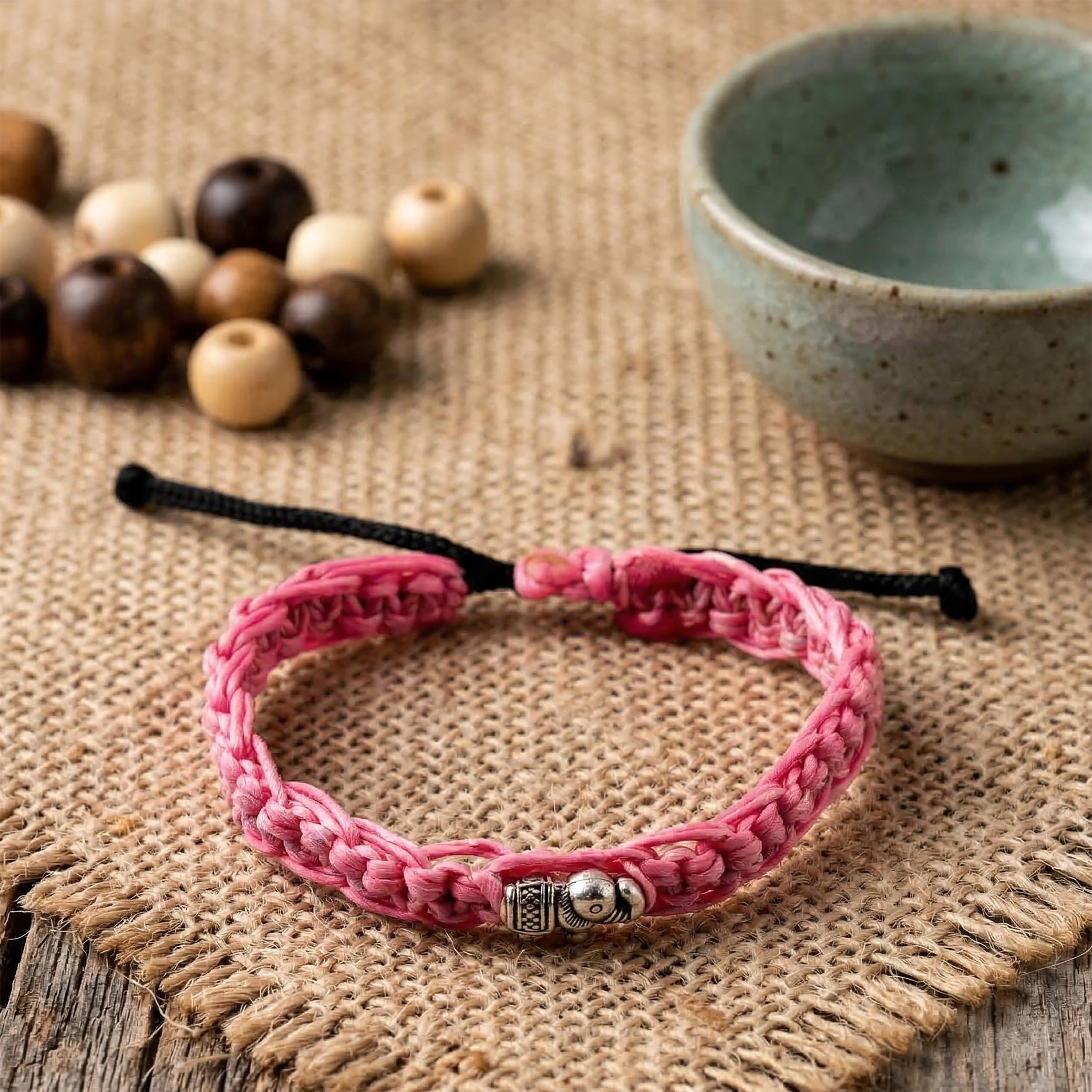 Handwoven Elephant Cord Bracelet, Adjustable Unisex Thai Jewelry, Monk Blessed | Artisan Echo