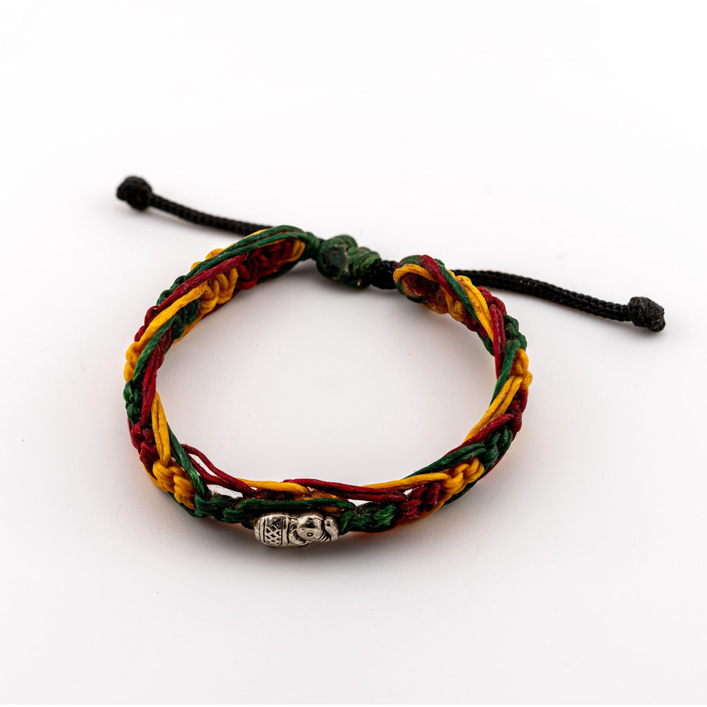 Handwoven Elephant Cord Bracelet, Adjustable Unisex Thai Jewelry, Monk Blessed | Artisan Echo