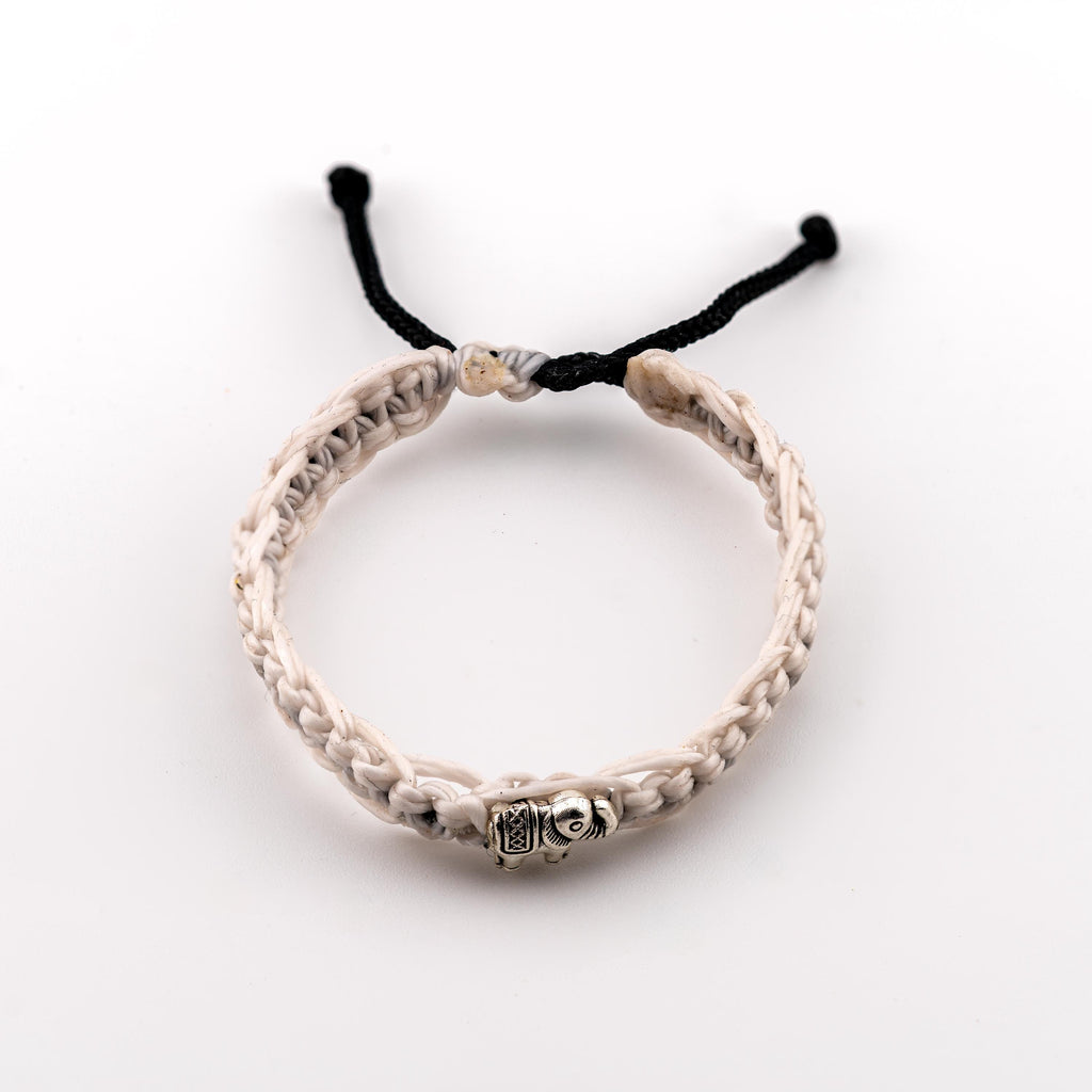 Handwoven Elephant Cord Bracelet, Adjustable Unisex Thai Jewelry, Monk Blessed | Artisan Echo