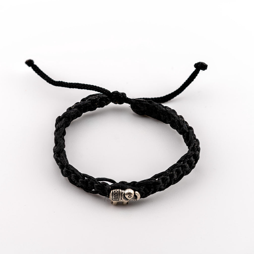 Handwoven Elephant Cord Bracelet, Adjustable Unisex Thai Jewelry, Monk Blessed | Artisan Echo
