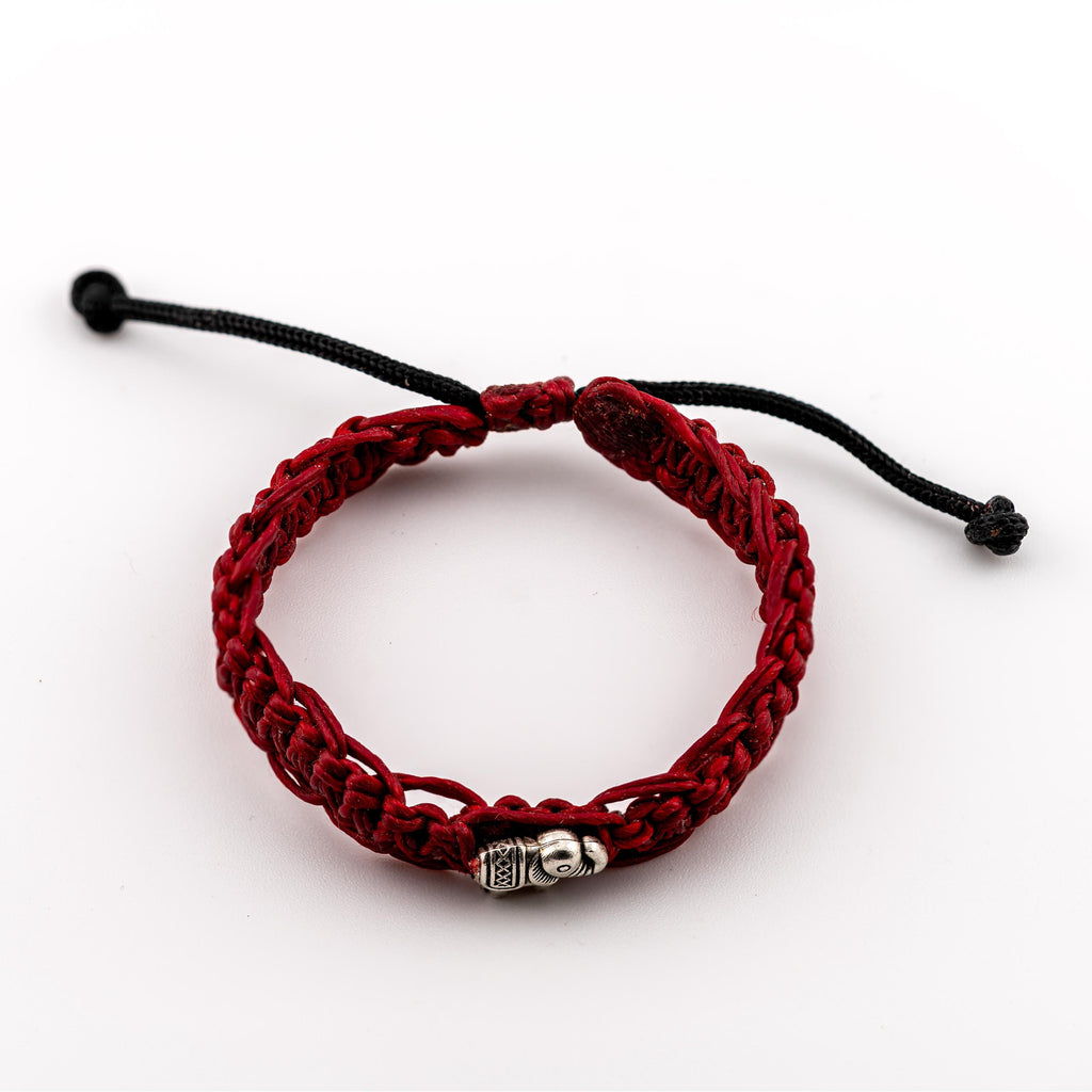 Handwoven Elephant Cord Bracelet, Adjustable Unisex Thai Jewelry, Monk Blessed | Artisan Echo