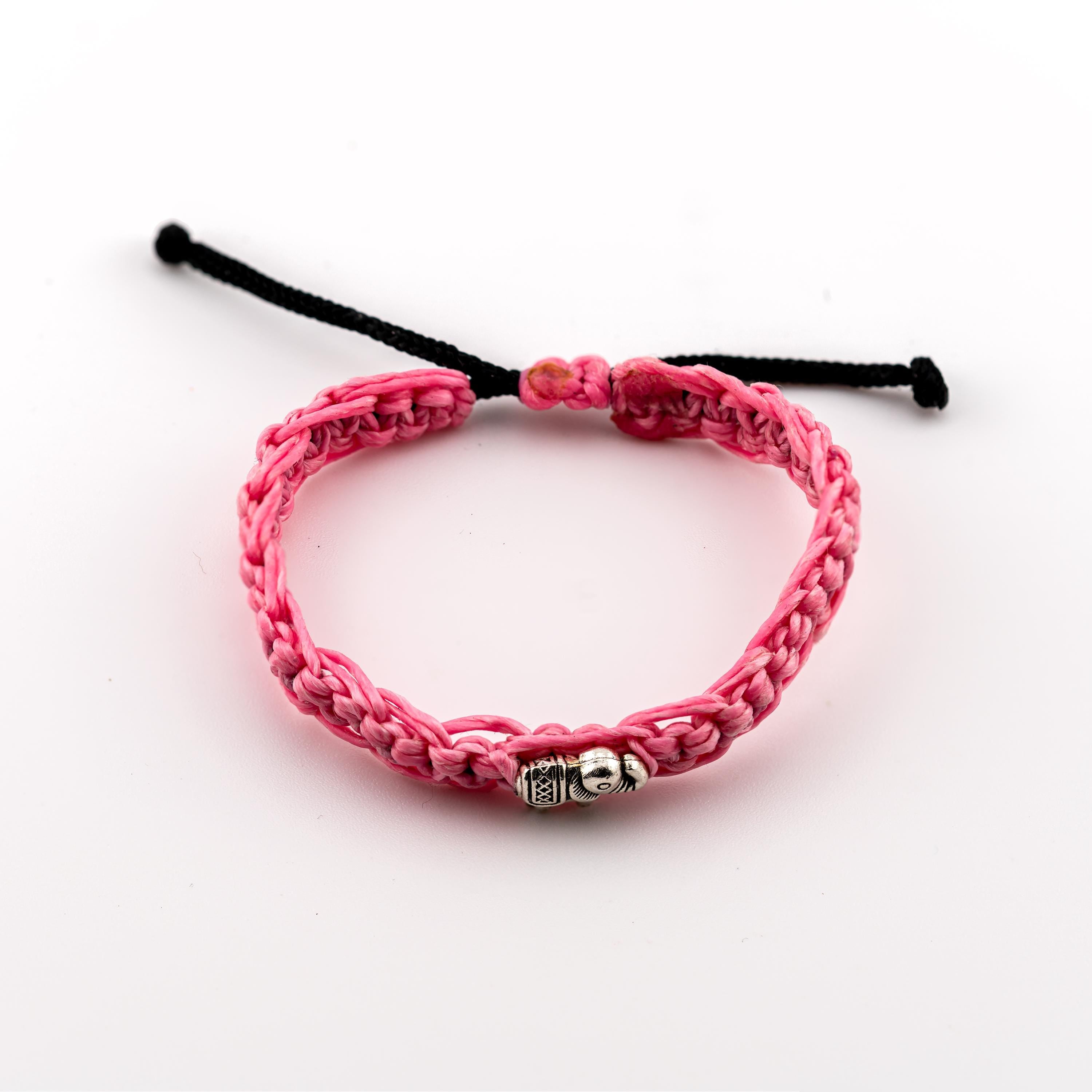 Handwoven Elephant Cord Bracelet, Adjustable Unisex Thai Jewelry, Monk Blessed | Artisan Echo