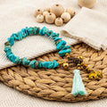 Turquoise-Tone Stone Elephant Bracelet for Women, Thai Handmade, Monk Blessed | Artisan Stone