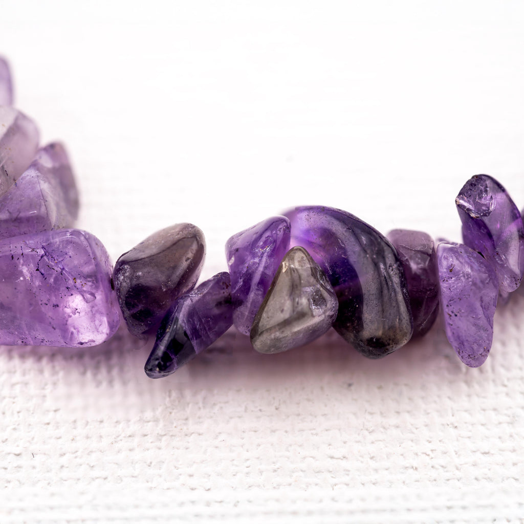 Purple Stone Elephant Bracelet for Women, Adjustable Thai Jewelry, Monk Blessed | Artisan Stone