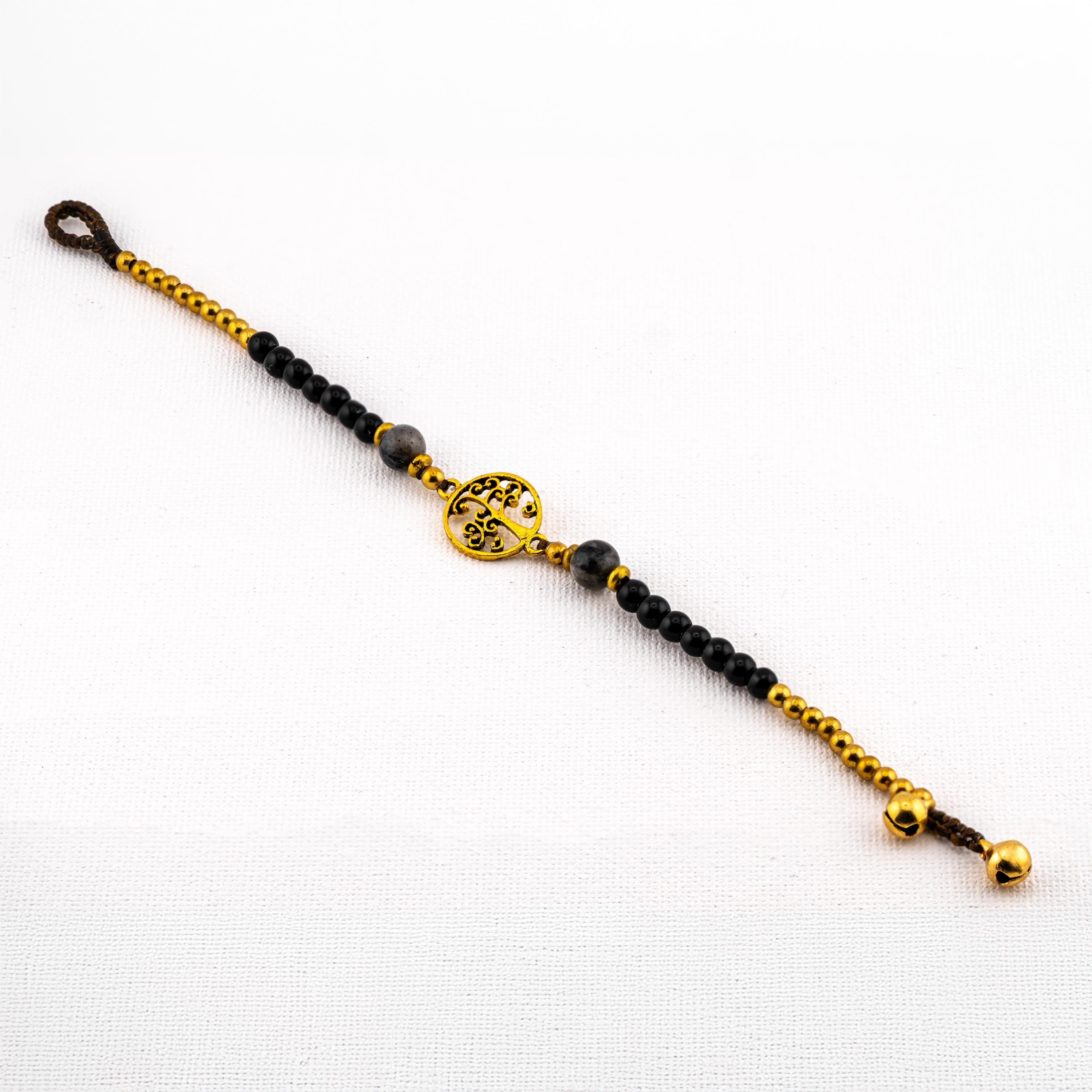 Black Stone Tree of Life Bracelet for Women, Thai Handmade, Monk Blessed | Artisan Roots