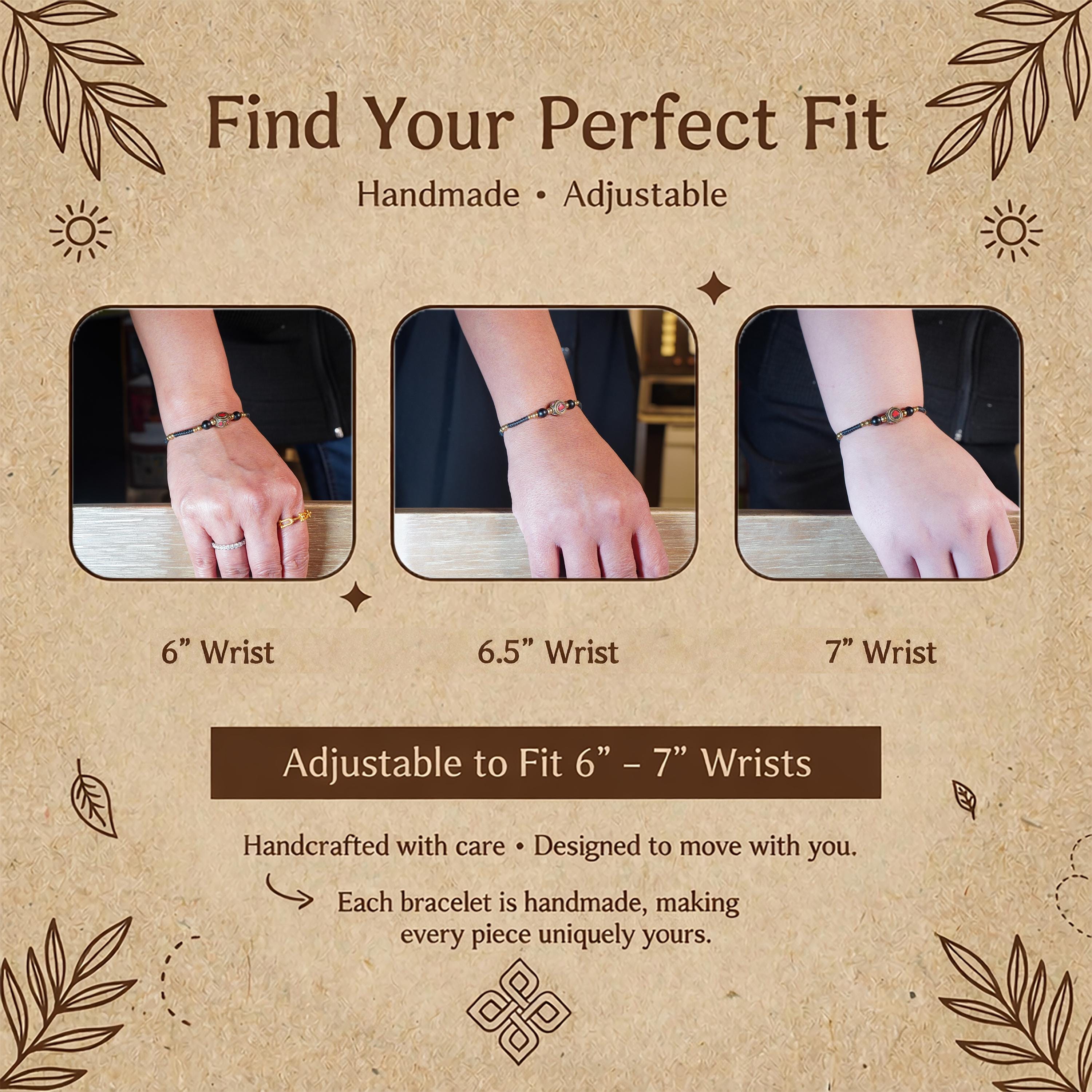 Black Stone Inlay Bracelet for Women, Adjustable Thai Jewelry, Monk Blessed | Artisan Valor