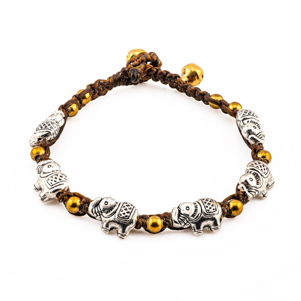 Silver Elephant Bracelet for Women, Adjustable Thai Jewelry, Monk Blessed | Artisan Elephant