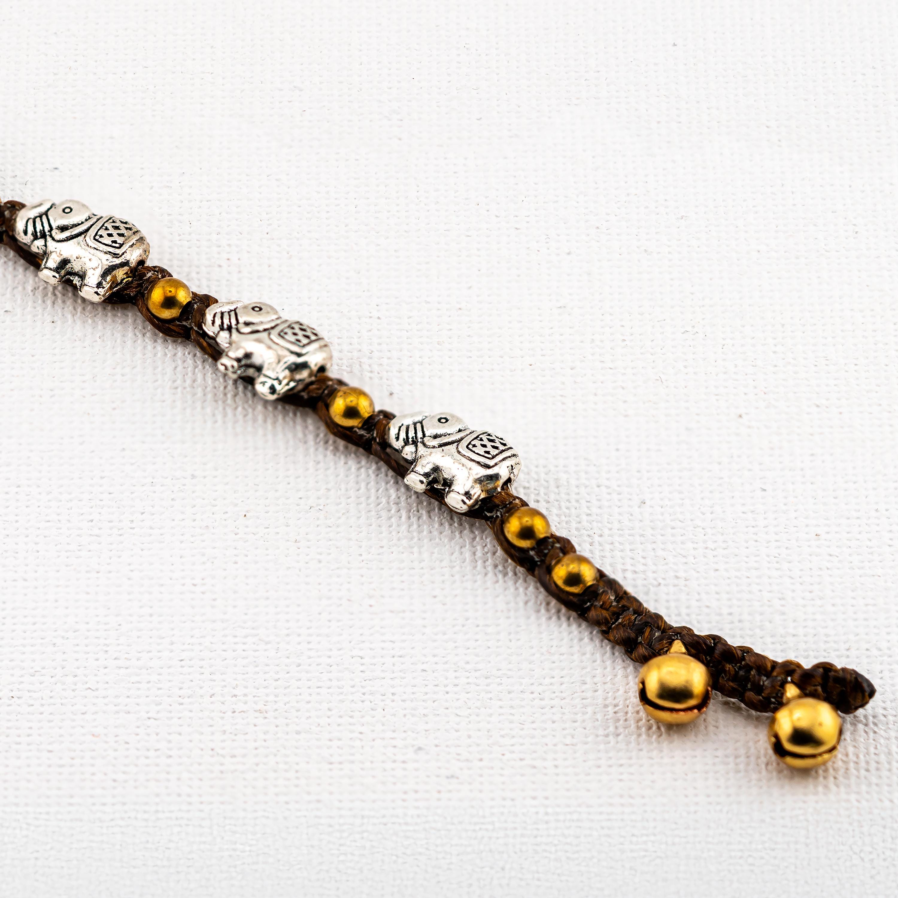 Silver Elephant Bracelet for Women, Adjustable Thai Jewelry, Monk Blessed | Artisan Elephant