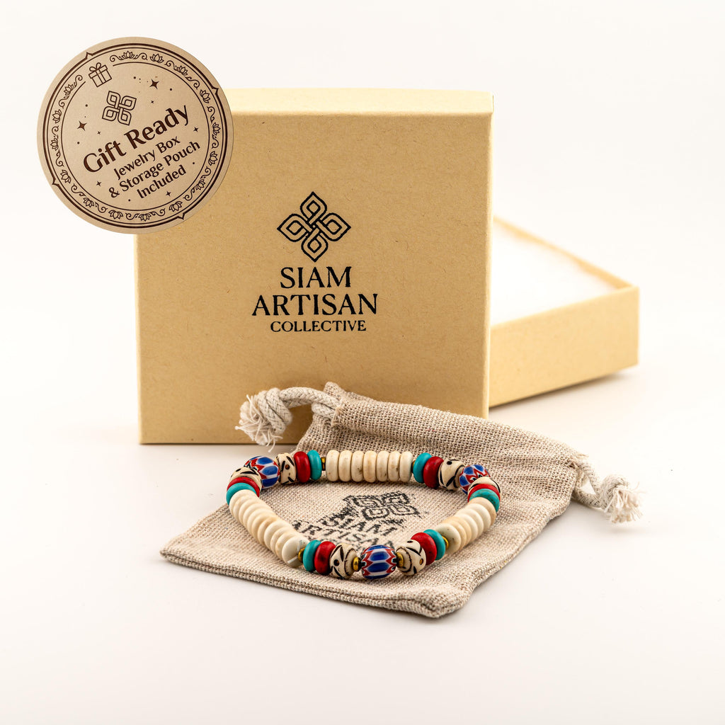 Global-Inspired Stone Bracelet for Women, Thai Handmade, Monk Blessed | Artisan Journey