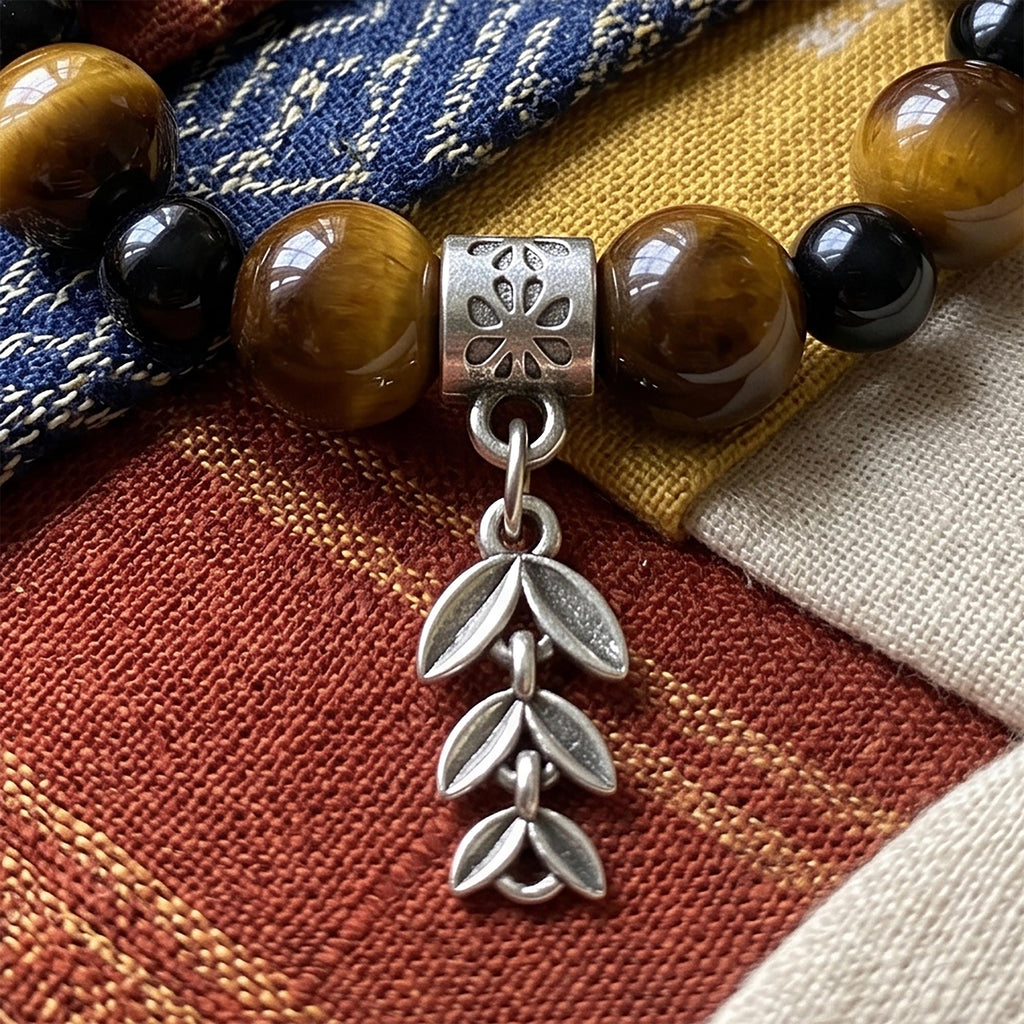 Tiger’s Eye Charm Bracelet for Women, Thai Handmade, Monk Blessed | Four Meaningful Designs