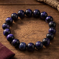 Blue Tiger’s Eye Bracelet for Men, Natural Stone Stretch Bracelet, Monk Blessed | Artisan Insight