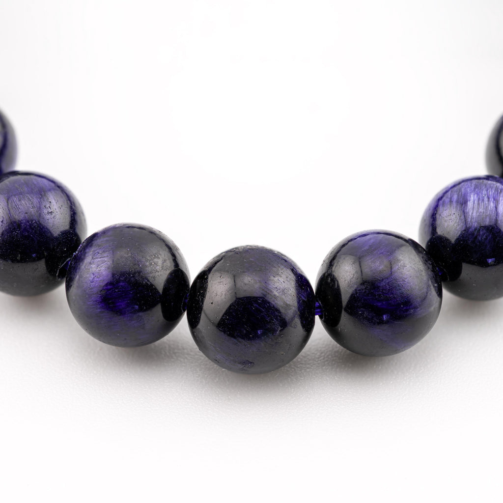 Blue Tiger’s Eye Bracelet for Men, Natural Stone Stretch Bracelet, Monk Blessed | Artisan Insight