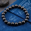 Black Onyx Bracelet for Men, Natural Stone Stretch Bracelet, Monk Blessed | Artisan Sanctuary