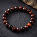 Red Tiger’s Eye Bracelet for Men, Natural Stone Stretch Bracelet, Monk Blessed | Artisan Phoenix
