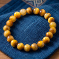 Golden Tiger’s Eye Bracelet for Men, Natural Stone Stretch Bracelet, Monk Blessed | Artisan Illumination