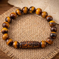 Yellow Tiger’s Eye Bracelet for Men, 10mm Natural Stone, Monk Blessed | Artisan Sovereign