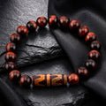 Red Tiger’s Eye Bracelet for Men, 10mm Natural Stone, Monk Blessed | Artisan Vigor
