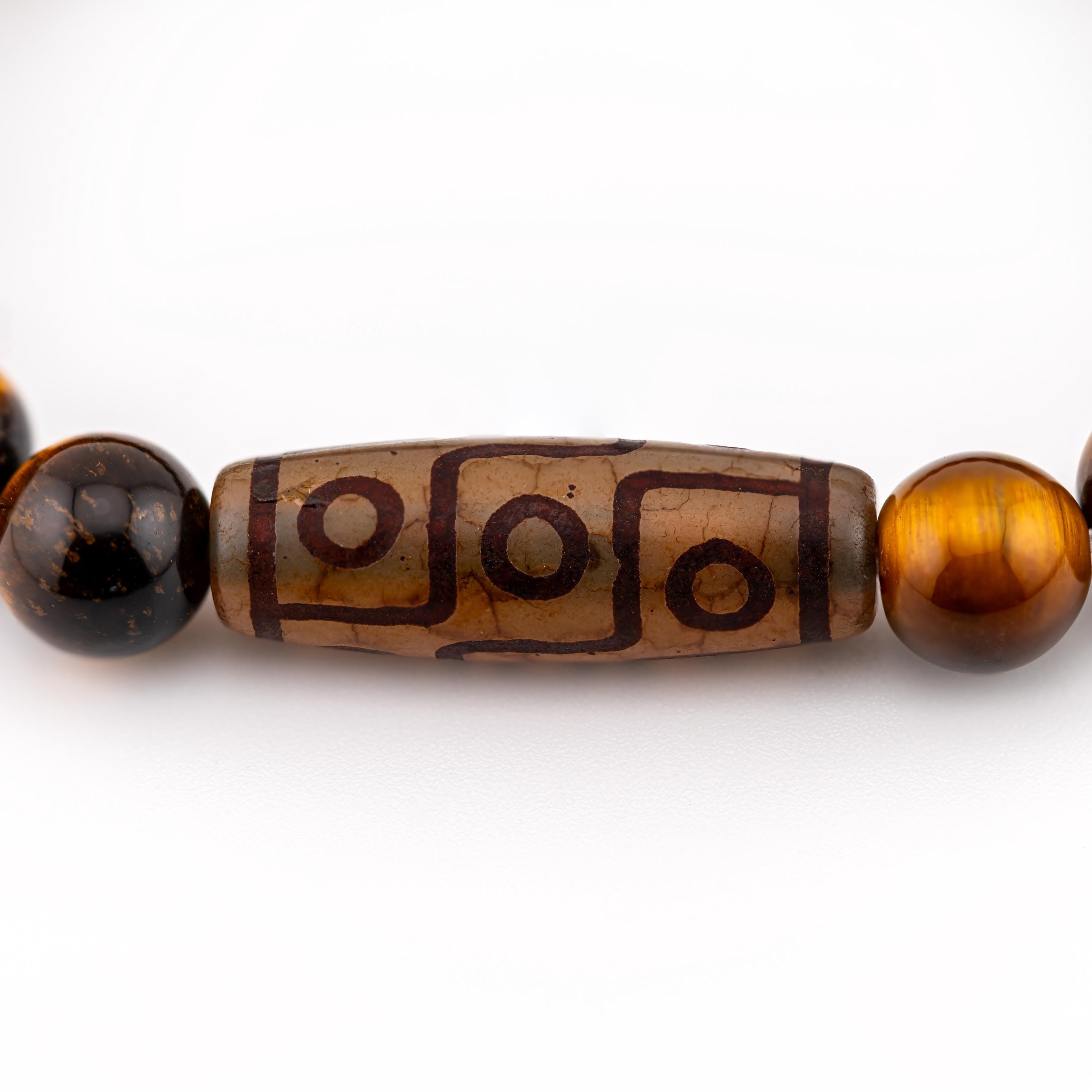 Yellow Tiger’s Eye Bracelet for Men, 10mm Natural Stone, Monk Blessed | Artisan Sovereign