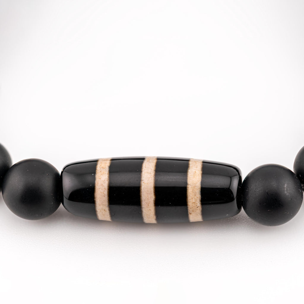 Black Onyx Bracelet for Men, 10mm Natural Stone, Monk Blessed | Artisan Resolve