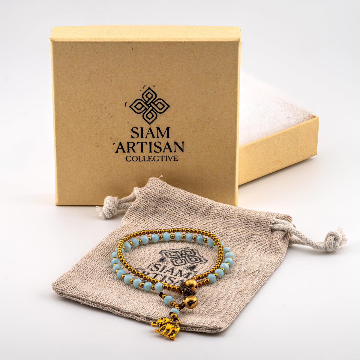 Siam Artisan Collective™ Handmade Boho Bracelets for Women - Thai Artisan Bracelets with Natural Stones, Beads & Charms, Adjustable Stackable Handmade Jewelry Collection