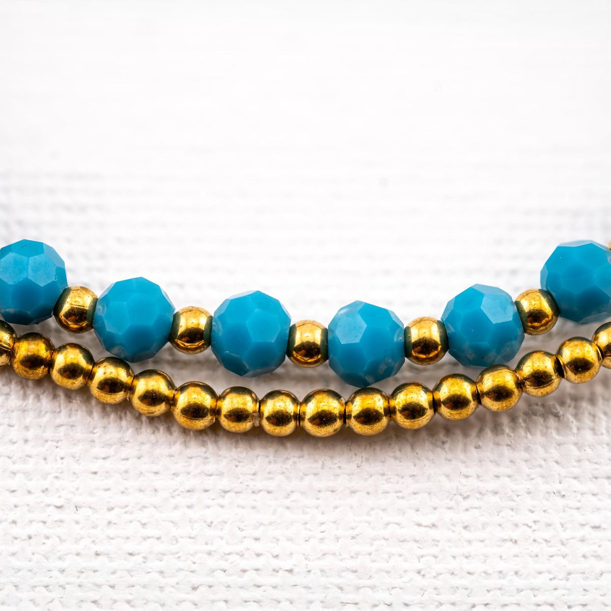 Siam Artisan Collective Boho Bracelet for Women – Turquoise-Style Beaded Wrap Bracelet with Gold Accents & Elephant Charm – Handcrafted Thai Bohemian Jewelry – Layered Stacking Accessory