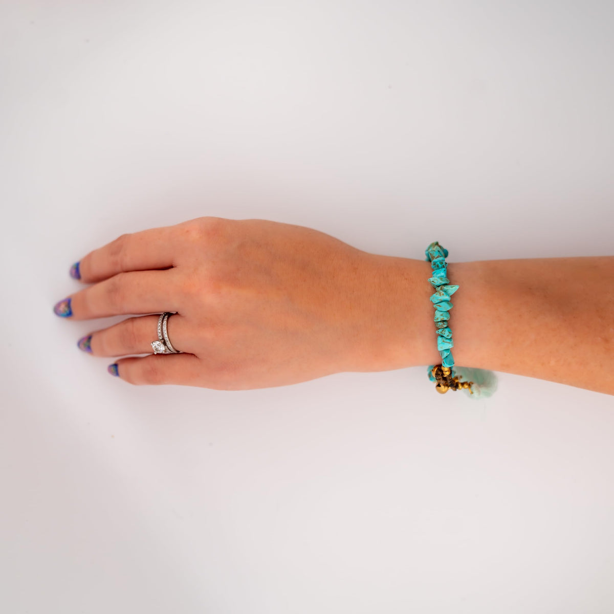 Artisan Stone™ Natural Chip Bracelet – Handmade Boho Gemstone Jewelry, Multiple Stone Options (Turquoise)