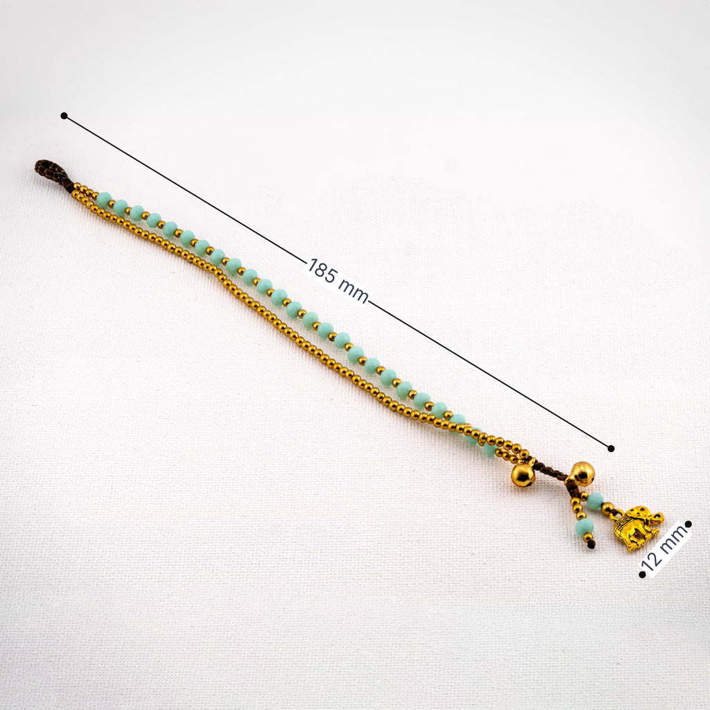 Artisan Whisper™ Beaded Bracelet – Minimalist Boho Jewelry with Brass Beads & Crystal Stones (4 Color Variations)