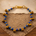 Purple Natural Stone Bracelet for Women, Brass Bell Charm Bracelet, Monk Blessed | Artisan Awakening